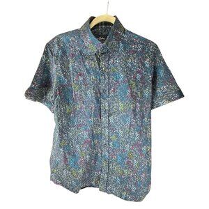 Robert Graham Modern Americana Shirt M Tailored Fit Short Sleeve Paisley Print